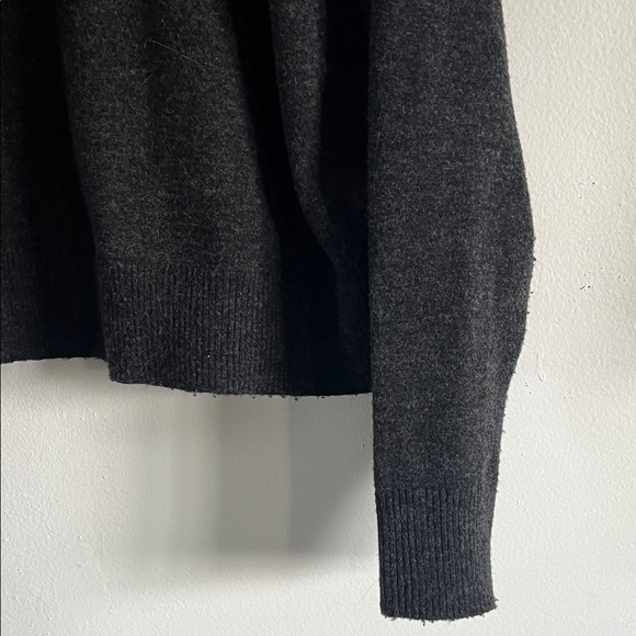 Mango / MNG Dark Gray Women's Cropped Button-Down Cardigan - Picture 6 of 7